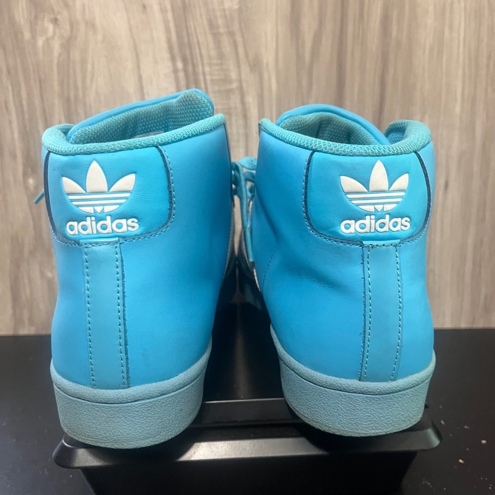 Adidas Pro Model Men Basketball Shoes Size 9 Baby Blue White Shell Toe Sneakers - Picture 5 of 11